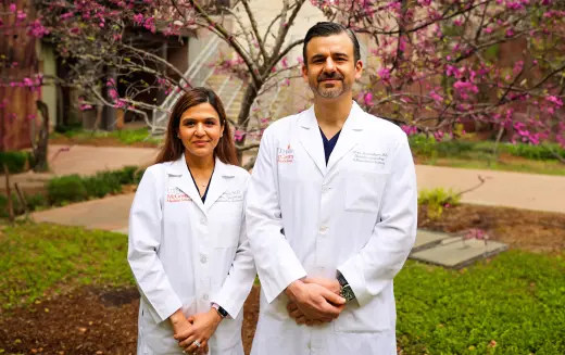 Photo of Asha Bhalwal, MD, and Alvaro Montealegre, MD. (Photo by UTHealth Houston)
