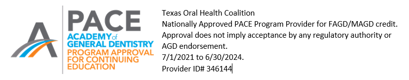 Academy of General Dentistry Program Approval for Continuing Education (PACE) Logo