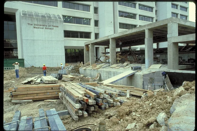 Construction in front of the UTHealth medical school