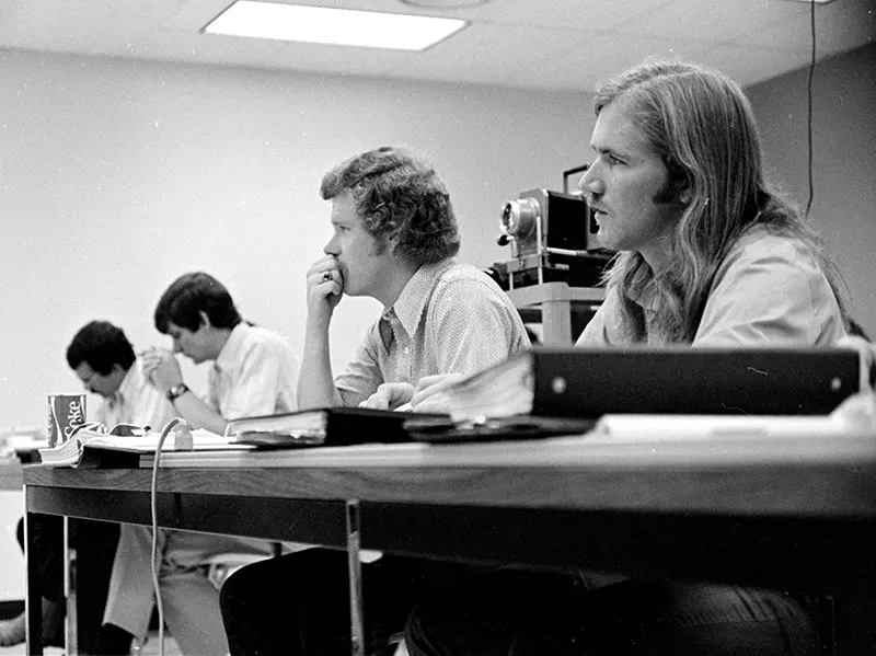 Four students in class