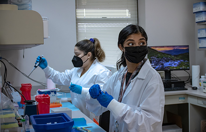 Two women testing in Lab Image
