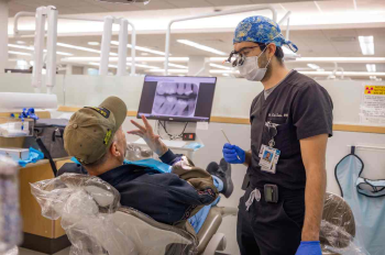 U.S. military veterans received urgent, palliative, therapeutic and/or preventive dental care for free during the ninth annual “Give Vets a Smile” event. (Photo by Nathan Jeter/UTHealth Houston)
