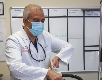 Photo of Salih Selek, MD,  who conducted magnetic seizure therapy (MST) in a clinical trial investigating whether the therapy can help relieve treatment-resistant depression in bipolar patients. (Photo by Maricruz Kwon/UTHealth)