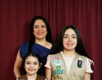 Photo of Zaundra Martinez, a stroke survivor, who takes part in the Girl Scouts Stomp Out Stroke program every year with her two daughters so they know how to recognize the signs of stroke. (Photo credit: Zaundra Martinez)