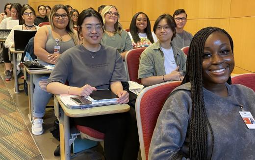 Students at Cizik School of Nursing were happy to be back in class earlier this month. (Photo by UTHealth/Houston)