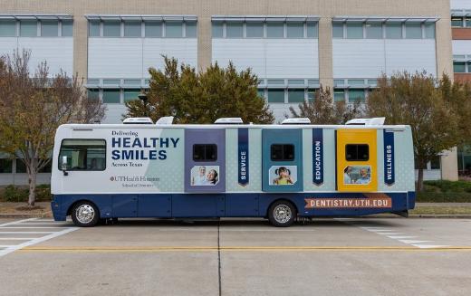 UTHealth Houston School of Dentistry officials presented the new Mobile Dental Van, above, on Thursday, Dec. 15. (Photo by David Sotelo/UTHealth Houston)