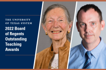 Portraits of the two 2022 Board of Regents Outstanding Teaching Award Recipients. (Graphic by UTHealth Houston)