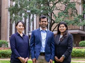 From left to right: Ryan Suk, MS; Ashish Deshmukh, PhD, MPH; and Kalyani Sonawane, PhD.