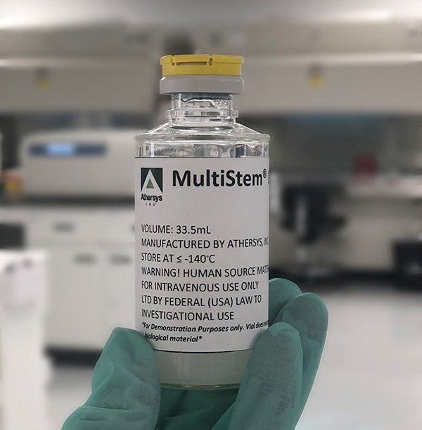 Photo of a Multistem vial. The clinical study will evaluate the safety and efficacy of MultiStem in the treatment of injured patients with severe hemorrhage. (Photo credit: Athersys)