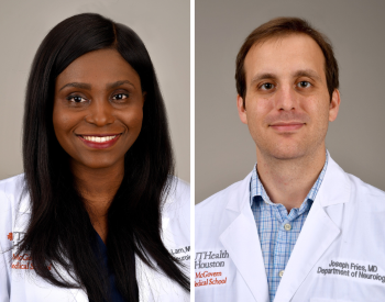 Stacia Lam, MD, (left) and Joseph Fries, MD, (right) joined the Neurohospitalist Fellowship Program with McGovern Medical School at UTHealth Houston. (Photo by UTHealth Houston)