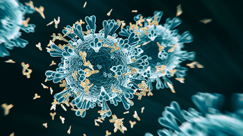 An image of a virus as seen from under a microscope. An infectious disease expert with UTHealth explains what these variants mean for us and our current vaccines. (Photo courtesy of Getty Images)
