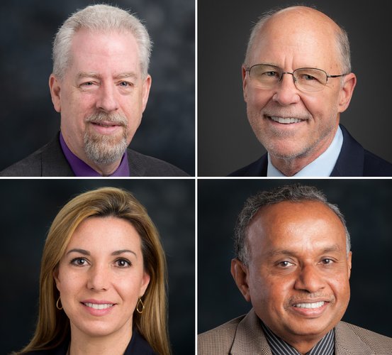 UTSD faculty (clockwise from top left): Drs. Robert Spears, Ralph Cooley, Nadarajah Vigneswaran, and Ariadne Letra.