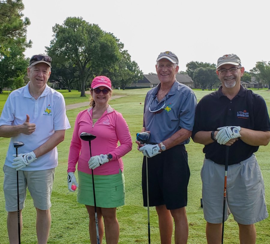 From left: Drs. Robert Spears, Maria Loza, H. Philip Pierpont, and Dean John Valenza at the 8th Annual UTSD Houston ASDA Open in 2021.