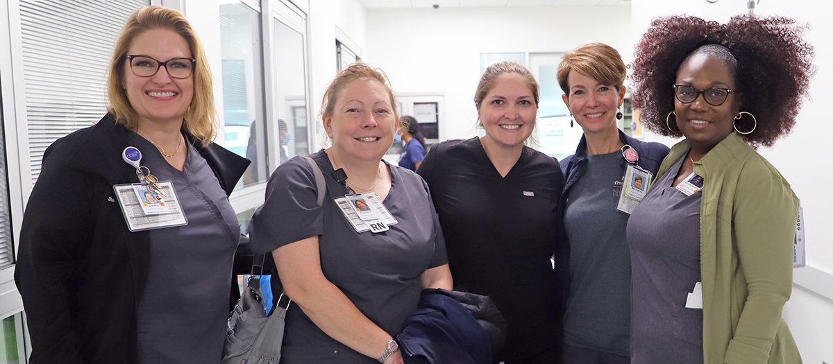 Nurses from Memorial Hermann TMC visit sim lab.