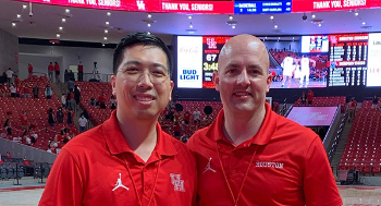 Photo of Andrew Li-Yung Hing, MD, and Paul Shupe, MD,  who help to provide exceptional care for the University of Houston's Cougars as they head to the Final Four. (Photo courtesy of Paul Shupe, MD)