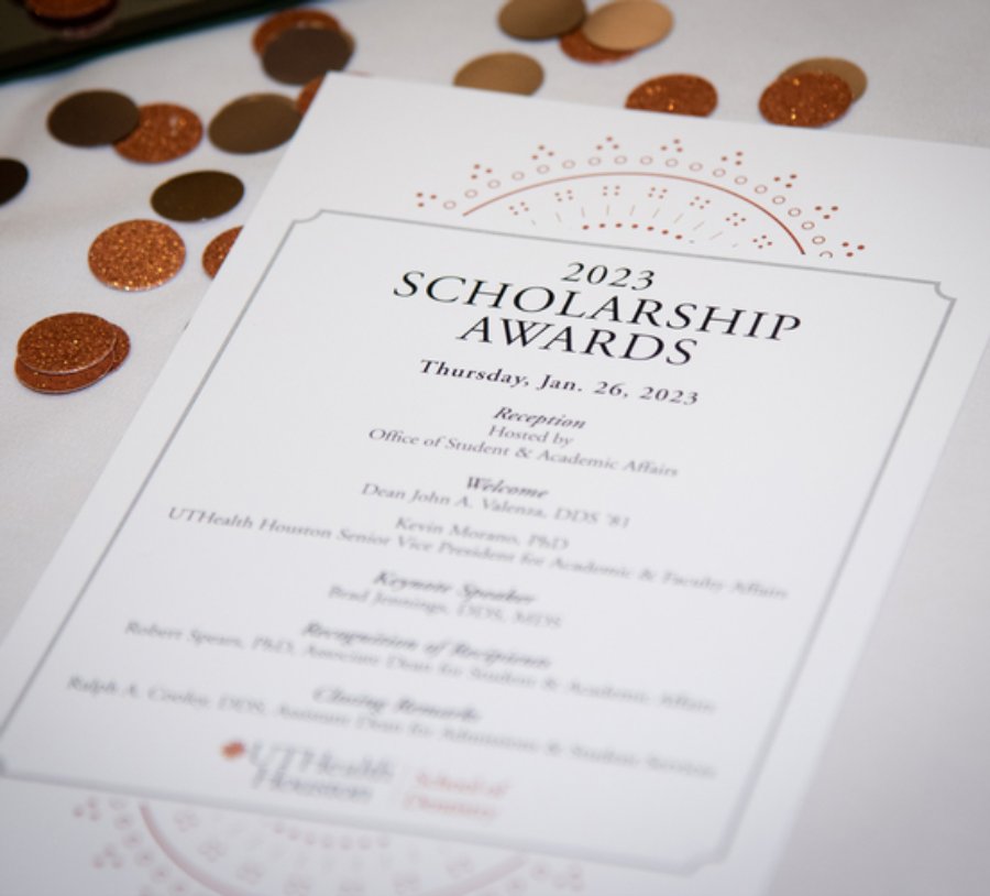Closeup of the 2023 Celebration of Scholarship program.