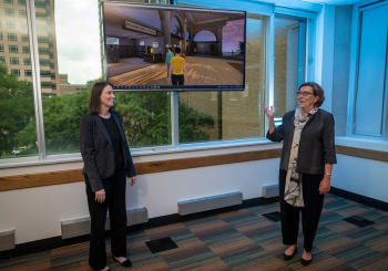 Researchers with UTHealth Houston are building upon an existing virtual platform to develop content and games tailored to stroke survivors and their caregivers. (Photo by David Sotelo / UTHealth Houston)
