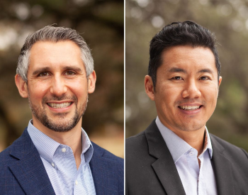 Alexander Testa, PhD, (left) and Jack Tsai, PhD, (right) from the Department of Management, Policy and Community Health with UTHealth Houston School of Public Health. (Photos by UTHealth Houston)