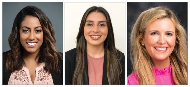 Photos of Sarah Arafat, DDS, MPH (left), Rosangel Oropeza, DDS, and Hillary Strassner, DDS, MPH.