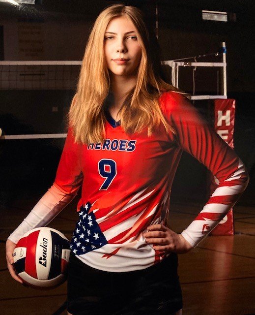 Hannah Haisler, 14, sports her volleyball uniform. (Photo courtesy of Tammi Haisler)