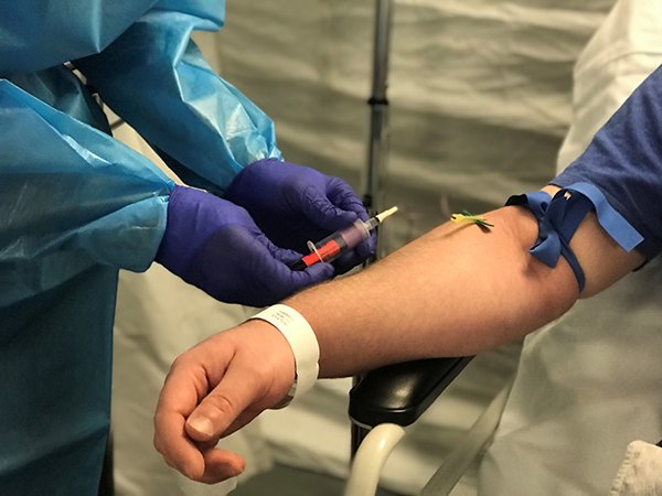 After completing a brief survey about their health, survey participants will visit a participating clinic to have their blood drawn for antibody testing. (Photo by: UTHealth)