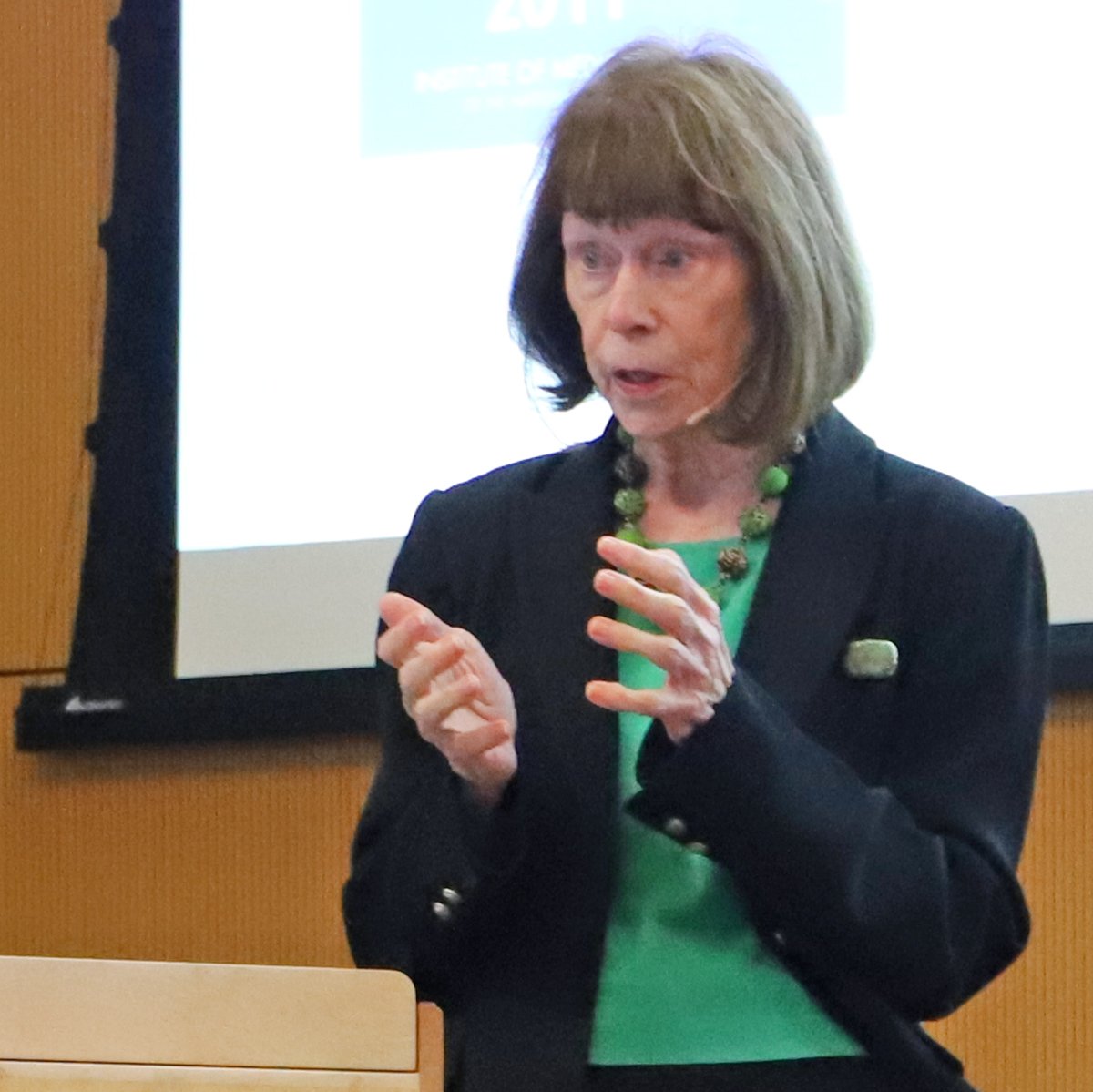 Dr. Patricia Grady delivers the inaugural Jane and Robert Cizik Research Lecture in March 2022.