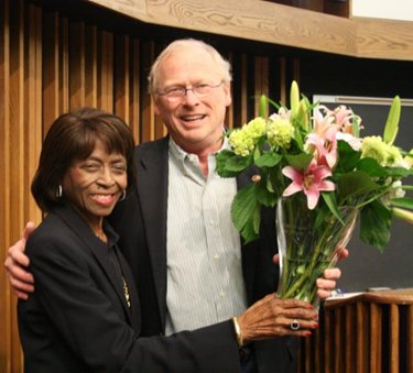 Polly Sparks Turner being recognized by Dean Dr. Eric Boerwinkle