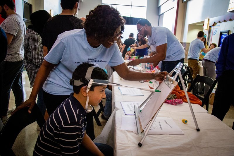 At this year's Brain Night for Kids, children will learn about optical illusions and touch an actual human brain, among other fun activities, for the first time in two years. (Photo by UTHealth Houston)