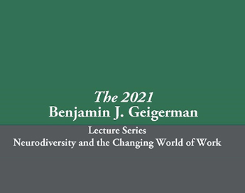 Logo for the Geigerman lecture. The Geigerman Lecture Series was founded in memory of Benjamin J. Geigerman. The next lecture will be on April 20 at 6:30 p.m. (Image courtesy of McGovern Medical School)