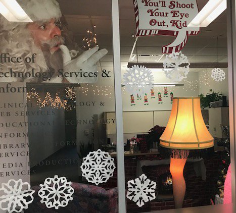 Technology Services and Informatics won first place in the 2019 Holiday Decorating Contest by using images from the movie, 