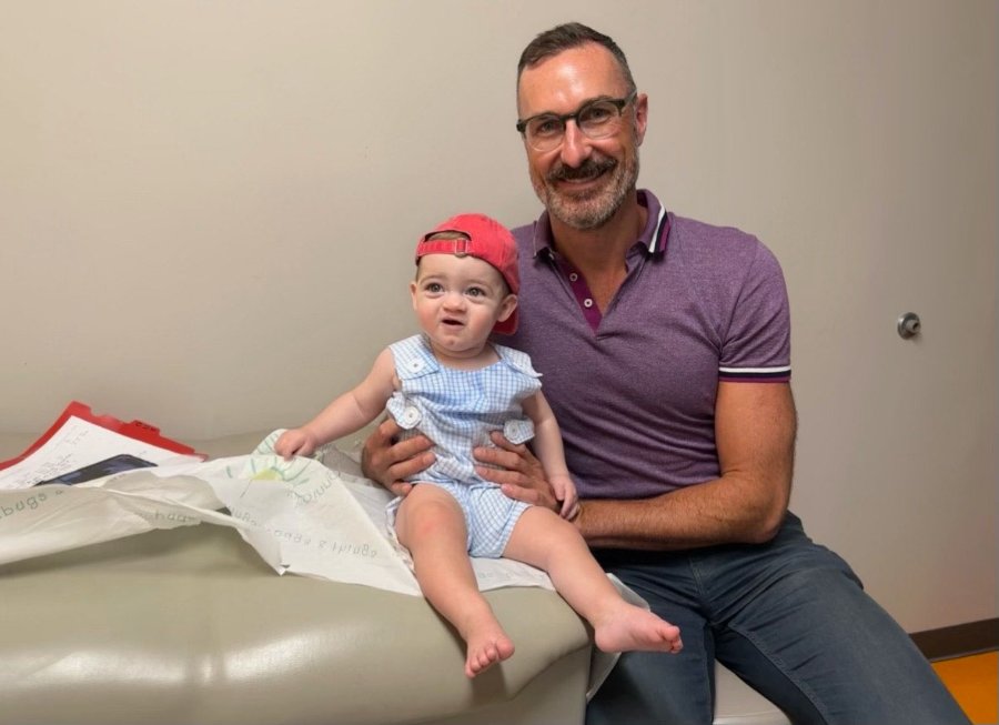 SJ Drake is all smiles during a follow-up appointment with Matthew Greives, MD, at UT Physicians in July 2023. (Photo provided by Matthew Greives, MD)