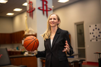 Bonnie Gregory, MD, sports medicine surgeon with McGovern Medical School at UTHealth Houston, is one of the few female team physicians in the NBA. (Photo by Logan Ball/UTHealth Houston)