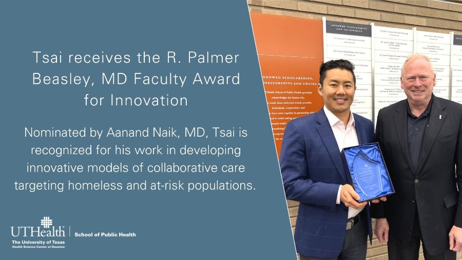 Tsai receives the R. Palmer Beasley, MD Faculty Award for Innovation