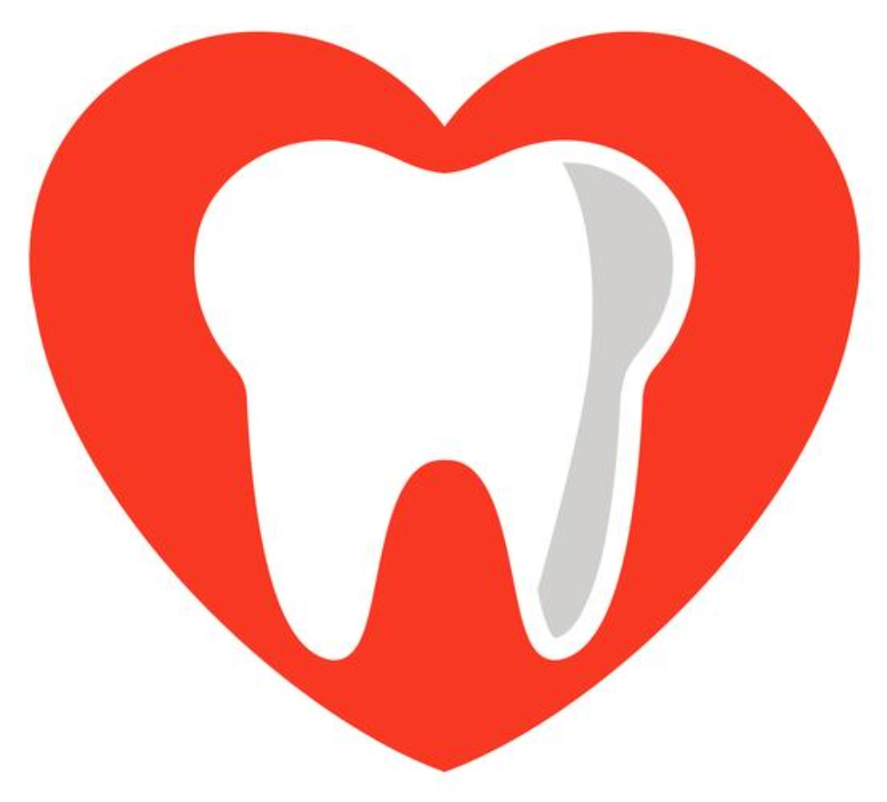 Graphic of a tooth inside a heart to show the relationship between oral health and heart health.