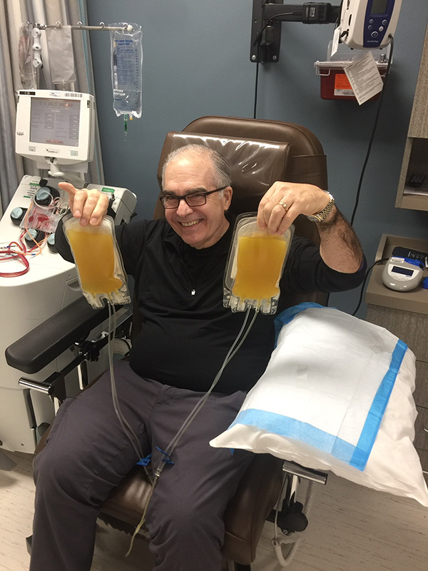 Photo of Jose Abdelnoor, 71, donates his antibody-rich plasma after surviving COVID-19. (Photo credit: Jose Abdelnoor)