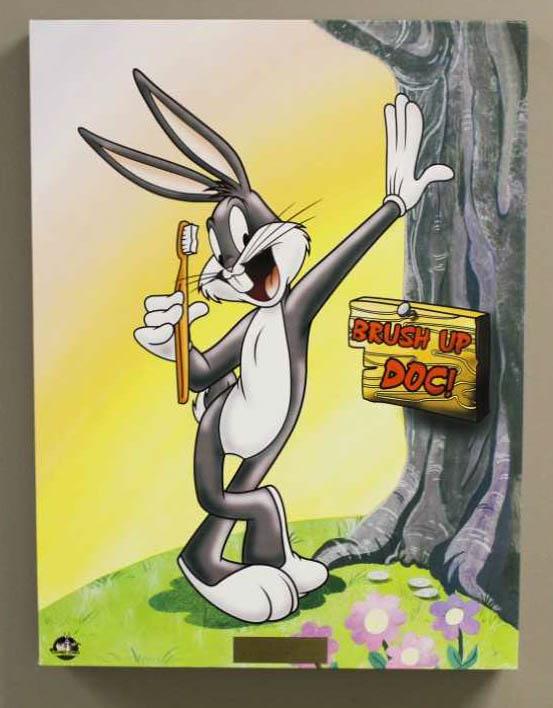 A fine art giclee of Bugs Bunny saying Brush Up Doc.