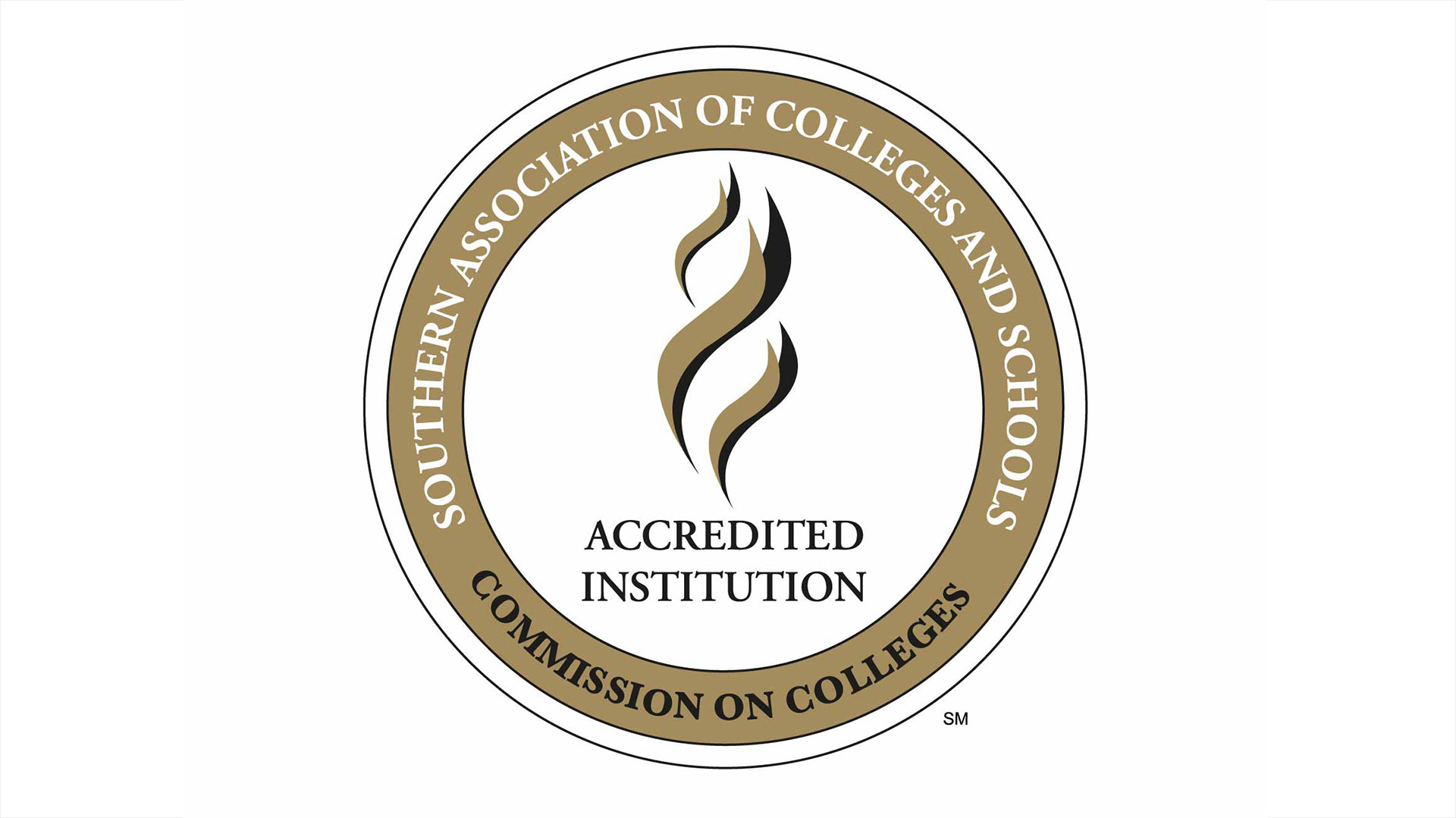 Seal of the Southern Association of Colleges and Schools Commission on Colleges (SACSCOC) with the words &ldquo;Accredited Institution&rdquo; in the center.