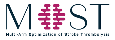 Multi-arm Optimization of Stroke Thrombolysis (MOST): a blinded, randomized controlled adaptive, multi-arm, adjunctive-thrombolysis efficacy trial in ischemic stroke-Image