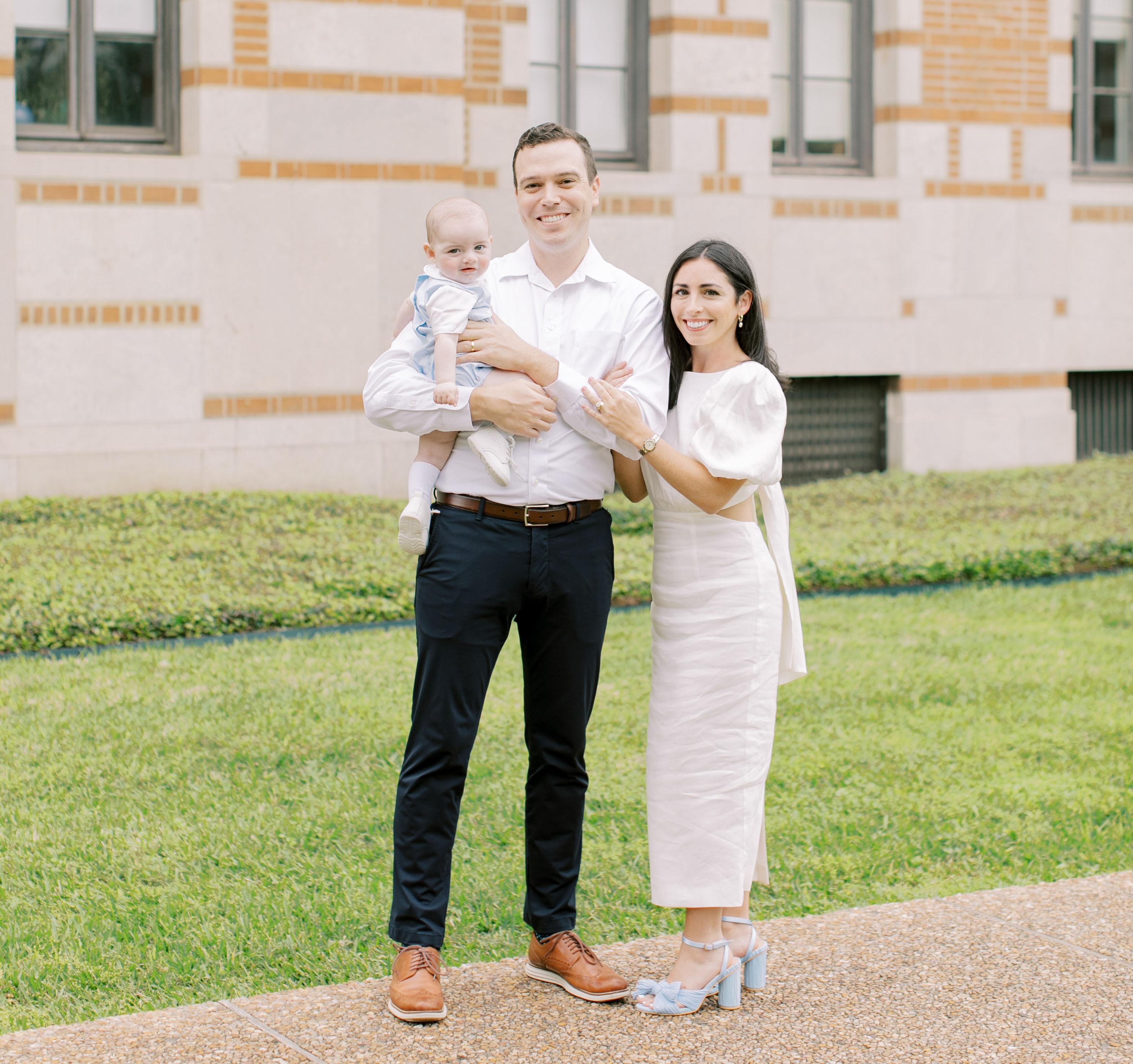 SJ poses for a family photo with his parents, Dennis and Gina, following his cleft lip surgery. (Photo provided by Gina Drake)