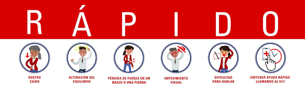 R.Á.P.I.D.O. is the acronym created by UTHealth Houston for Spanish speakers to raise awareness of stroke symptoms. (Graphic by UTHealth Houston)