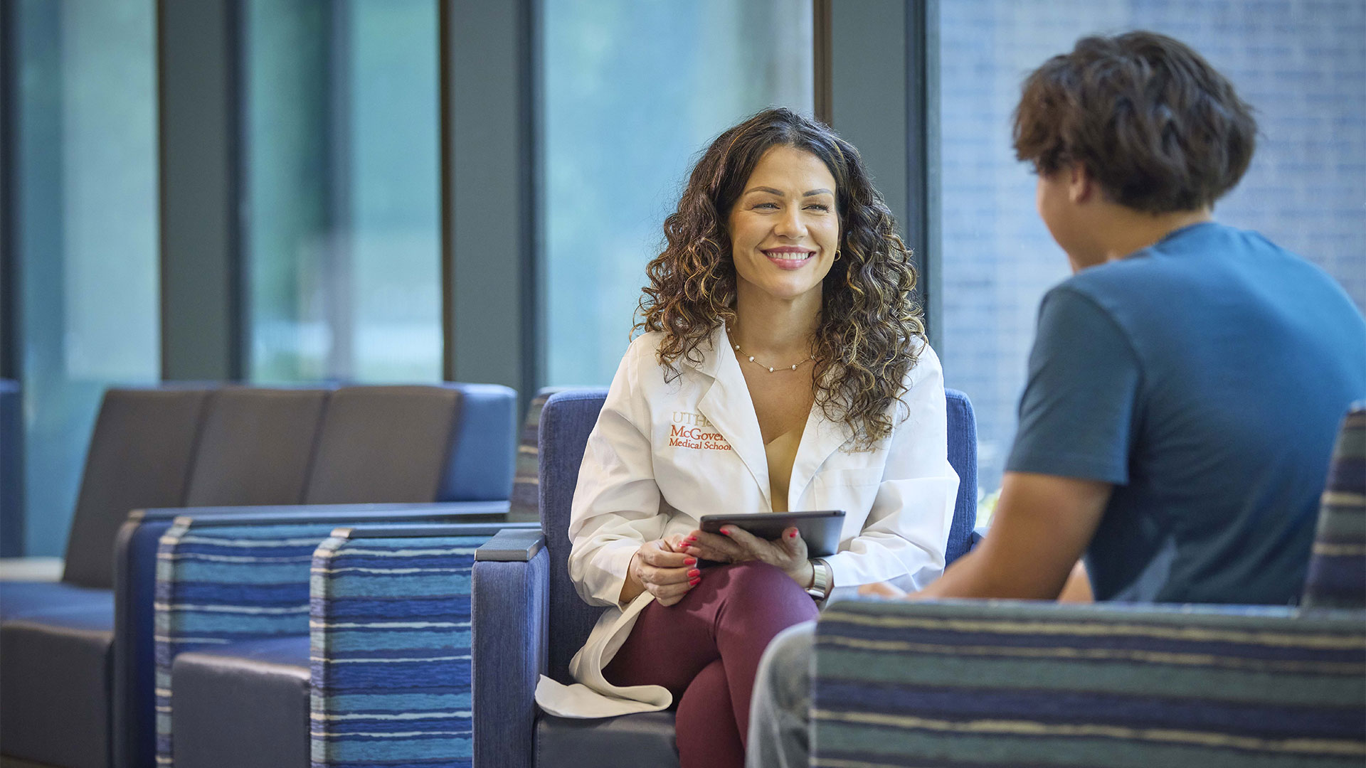 Woman meeting with patient