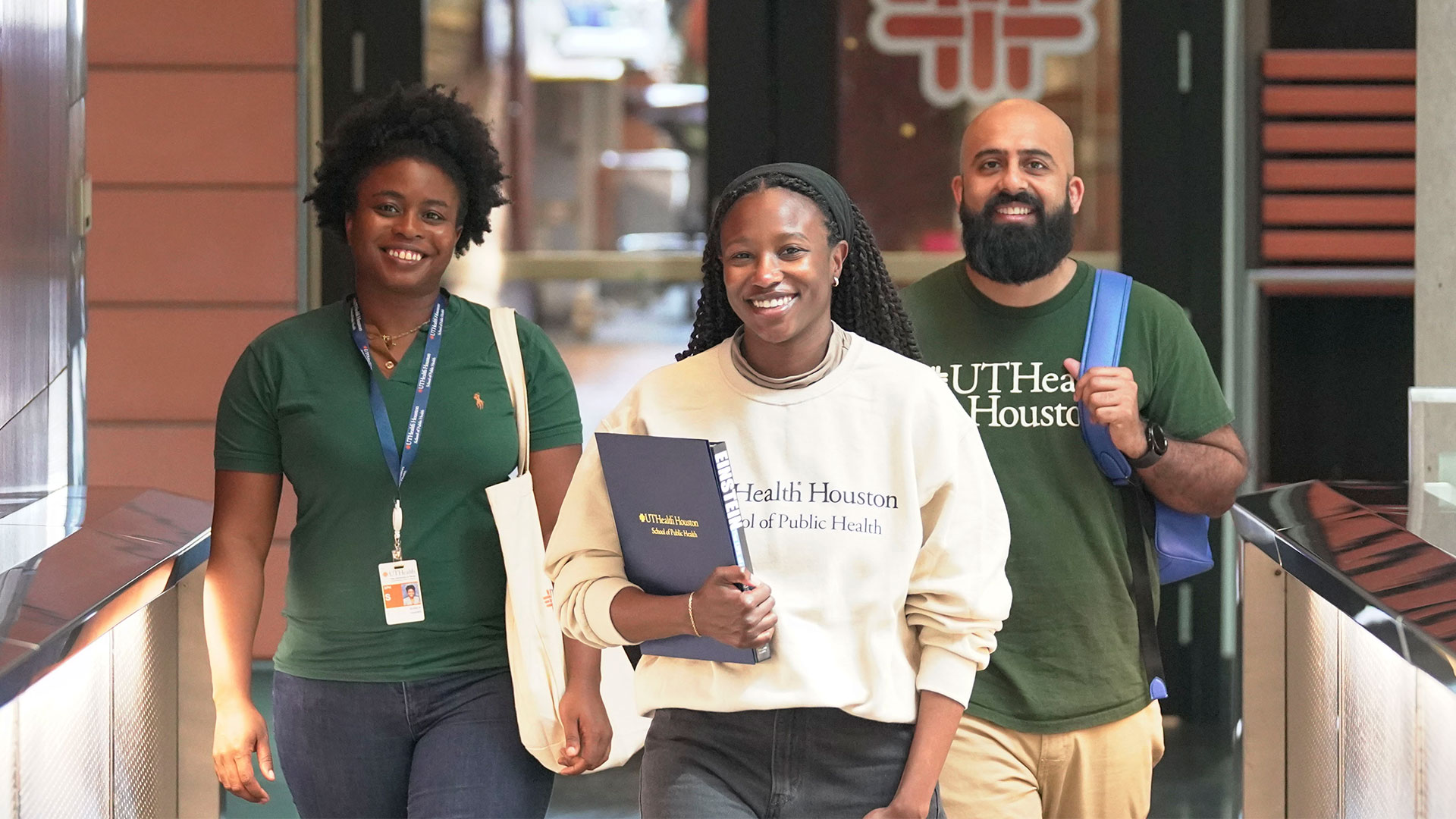 Students walking together on campus.