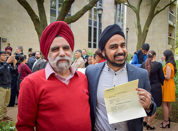 Waheguru Singh says he’s proud of his son, McGovern Medical School student Mani Singh for matching to New York Presbyterian Hospital, where he’ll study physical medicine and rehabilitation.