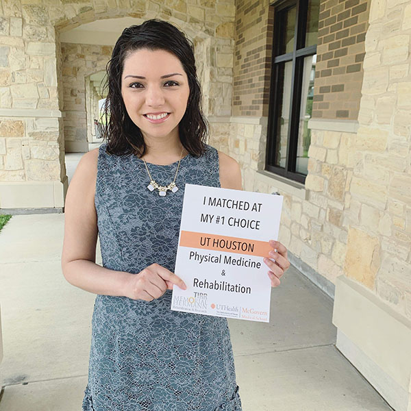 Claudia Martinez matched to her top choice for physical medicine and rehabilitation residency training at TIRR Memorial Hermann – the very hospital where she had been a patient. (Photo credit: Claudia Martinez)