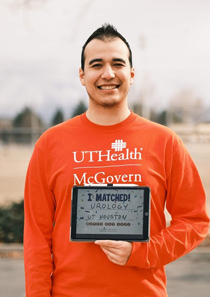 Skyler Howell, 25, will continue his journey to become a physician right here at McGovern Medical School with a residency in urology. (Photo by Dwight/Andrews UTHealth)