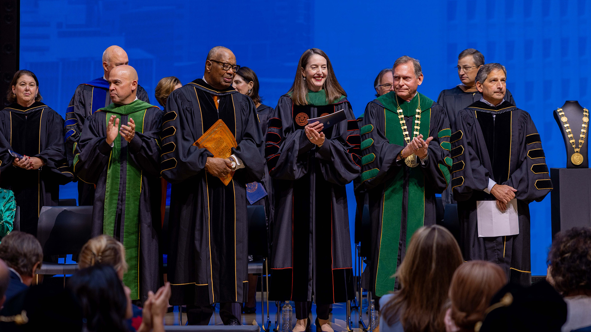 UTHealth Houston leaders at the investiture of President Melina R. Kibbe, MD.